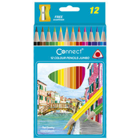 Prikažite detalje za Boje drvene 12boja Jumbo trokutaste+šiljilo Connect blister Slika Boje drvene 12boja Jumbo trokutaste+šiljilo Connect blister