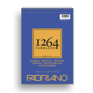 Slika Blok Fabriano 1264 sketch 21x29,7 (A4) 90g 120L pale ivory spiralni top side 191