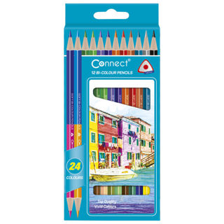 Slika Boje drvene 24boje trokutaste obostrane pk12 Connect blister