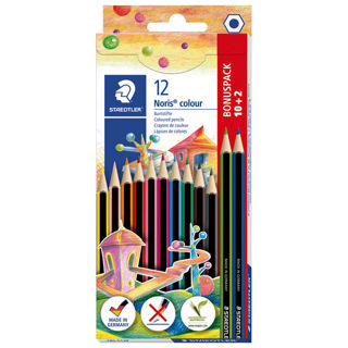 Slika Boje drvene 12boja Noris colour Staedtler 185 C12P 10+2 boje gratis