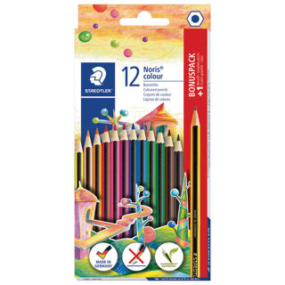 Slika Boje drvene 12boja Noris colour+olovka grafitna HB gratis Staedtler 185 SET9 bli