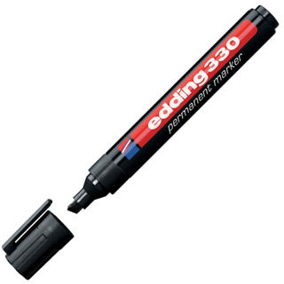 Slika Marker permanentni 1-5mm klinasti vrh Edding 330 crni
