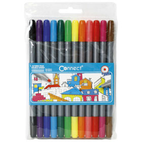 Prikažite detalje za Flomaster školski 12boja obostrani Connect blister Slika Flomaster školski 12boja obostrani Connect blister