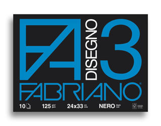 Slika Blok Fabriano disegno 3 album crni 24x33 125g 10L 4001017