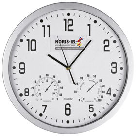 Prikažite detalje za Sat zidni s vlagomjerom i termometrom bijeli Slika Sat zidni s vlagomjerom i termometrom bijeli