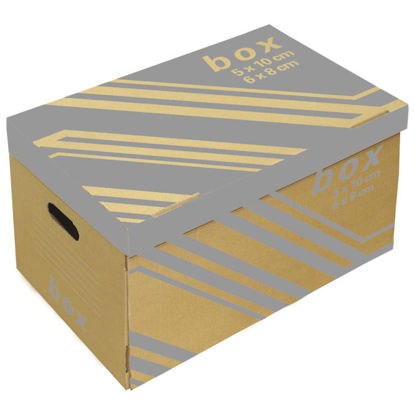 Slika Kutija arhivska-kontejner za 6 registratora s poklopcem Fornax smeđa