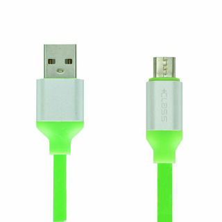 Slika USB Kabel +CLASS MIKRO SILIKONSKI, USB NA MIKRO DUŽINE 1.2 m ZELENI