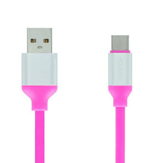 Slika USB Kabel +CLASS TIP C SILIKONSKI, USB NA TIP C DUŽINE 1.2 m ROZI