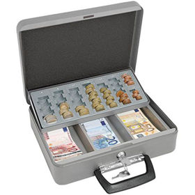 Prikažite detalje za Kasa ručna Wedo s uložnicom za 137.60 eurokovanica, 30x24x9 cm, siva Slika Kasa ručna Wedo s uložnicom za 137.60 eurokovanica, 30x24x9 cm, siva