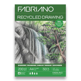 Slika Blok Fabriano reciklirani 21x29,7 (A4) 200g 50L ljepljeni top side